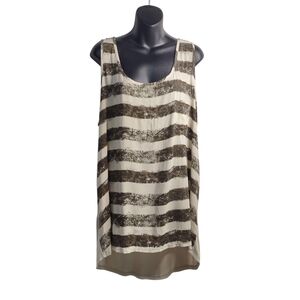 Relativity Blouse Women's Tan/Taupe Sleeveless High Low Stretch Plus Sz 2X NWT